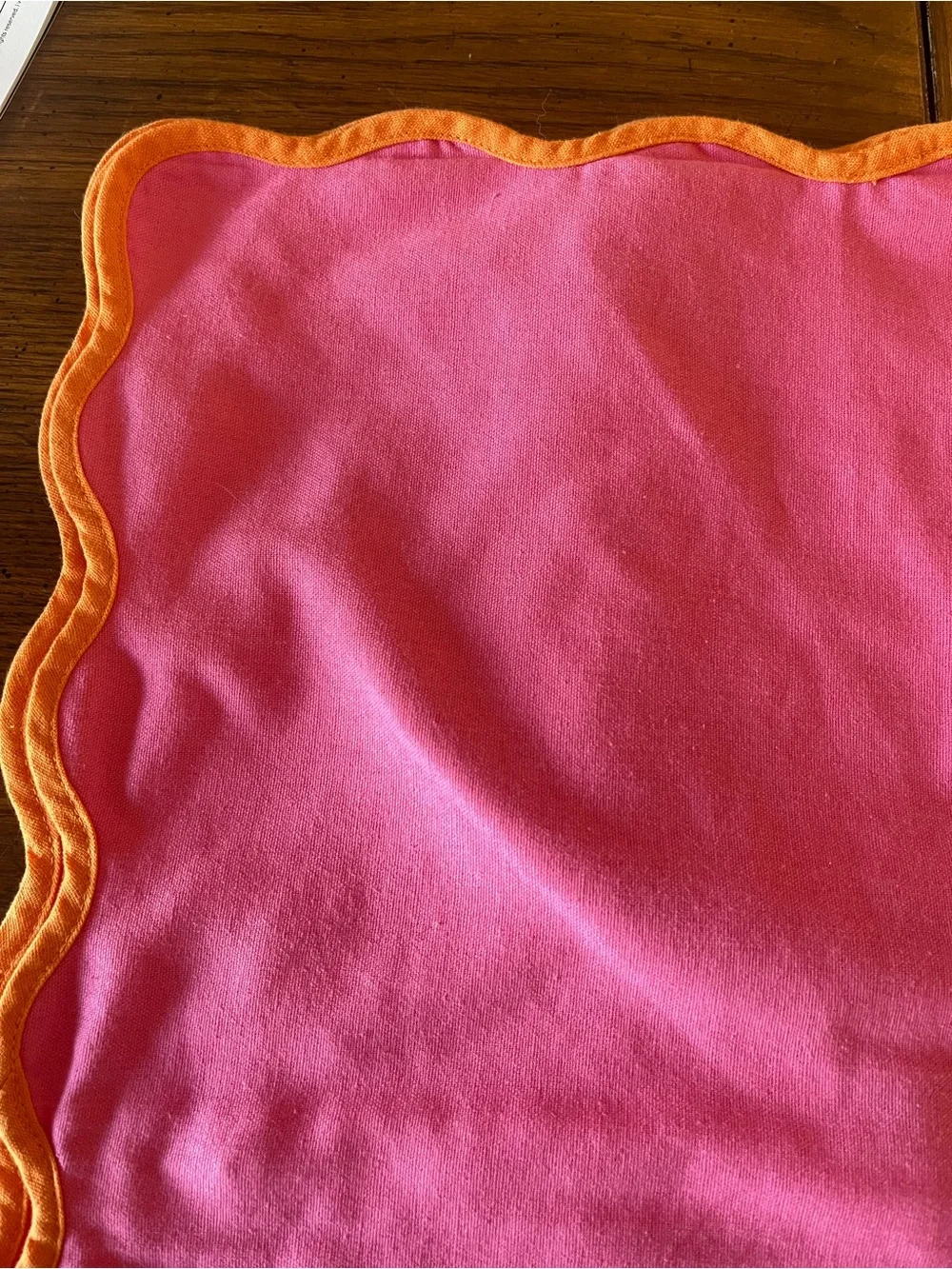 Pink Scalloped Edge Orelle Throw Pillowcases